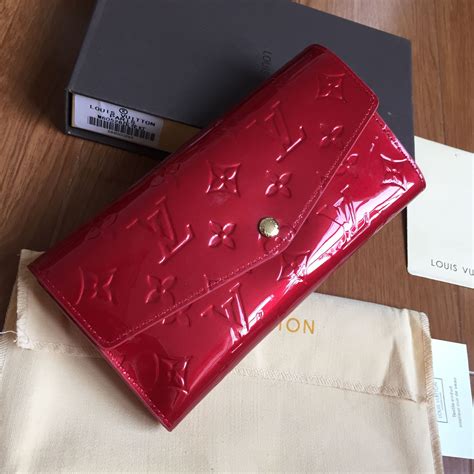 louis vuitton wallet red patent leather